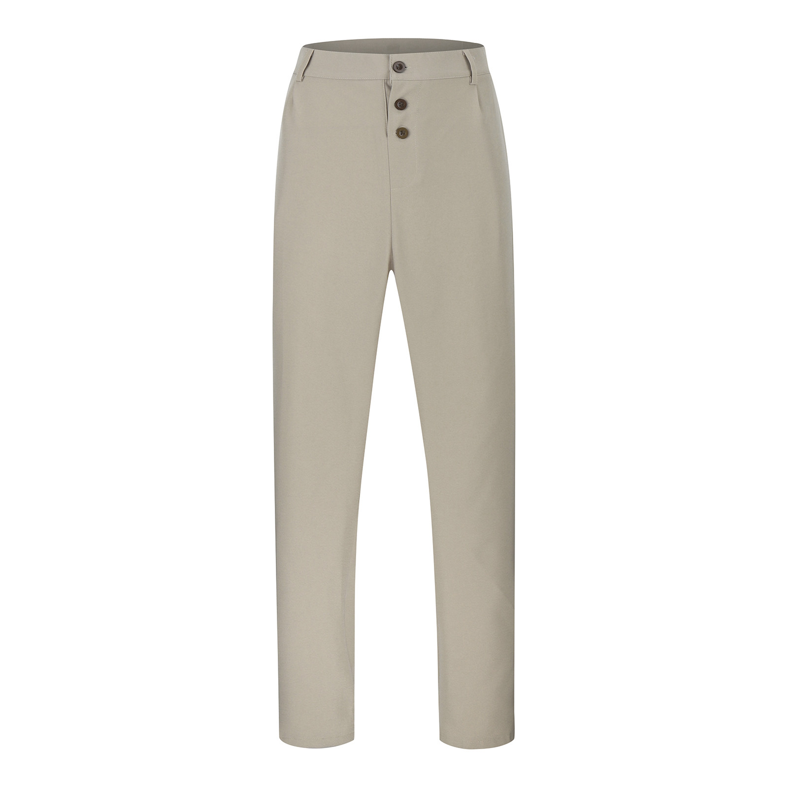 thumbnail image 2 of Pantalones de traje rectos lisos de tres botones para hombre - Informal de negocios, tejido compuesto Fledge, ocasiones formales, 2 of 8